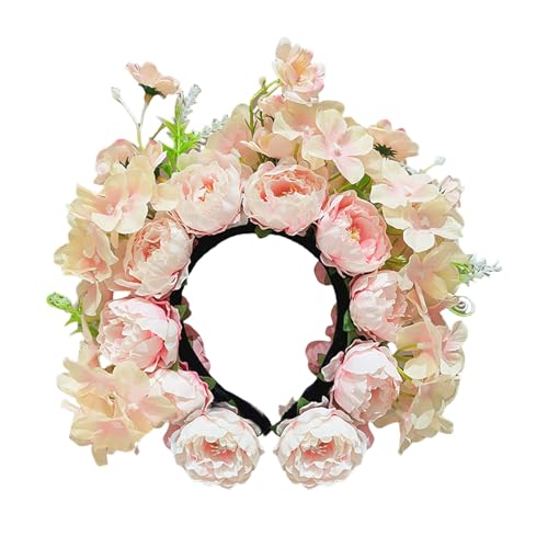 Vielseitiges Blumen-Stirnband, Accessoire, realistische Blumen-Haargirlanden, Kopfschmuck, Seiden-Blumenbänder für kulturelle Kleidung