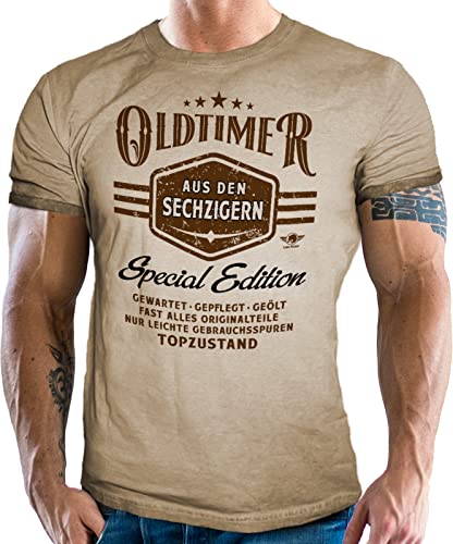 T-Shirt im Washed Vintage Retro Look als Geschenk für Männer zum 60. Geburtstag - Oldtimer Special Edition 60er