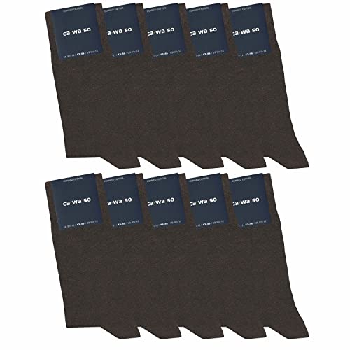 ca·wa·so Socken für Damen & Herren im 10er-Set | Ohne drückende Naht | Bequemes & weiches Material (80% Baumwolle) | Business & Freizeit (43-46, braun)