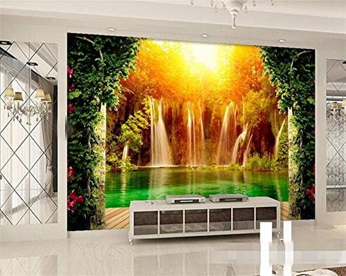 XLMING Alpine Wasserfall Seeblick 3D Tapeten Home Esszimmer Sofa Schlafzimmer Wohnzimmer TV Hintergrund-400cm×280cm