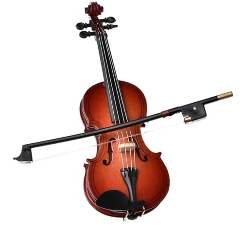 Miniatur-Geigenmodell Mit Ständer, Koffer, Mini-Musikinstrumenten-Sammlung, Tisch, Schreibtisch, Dekorative Ornamente Aus Holz Musikinstrumente Miniatur (Size : 10CM)