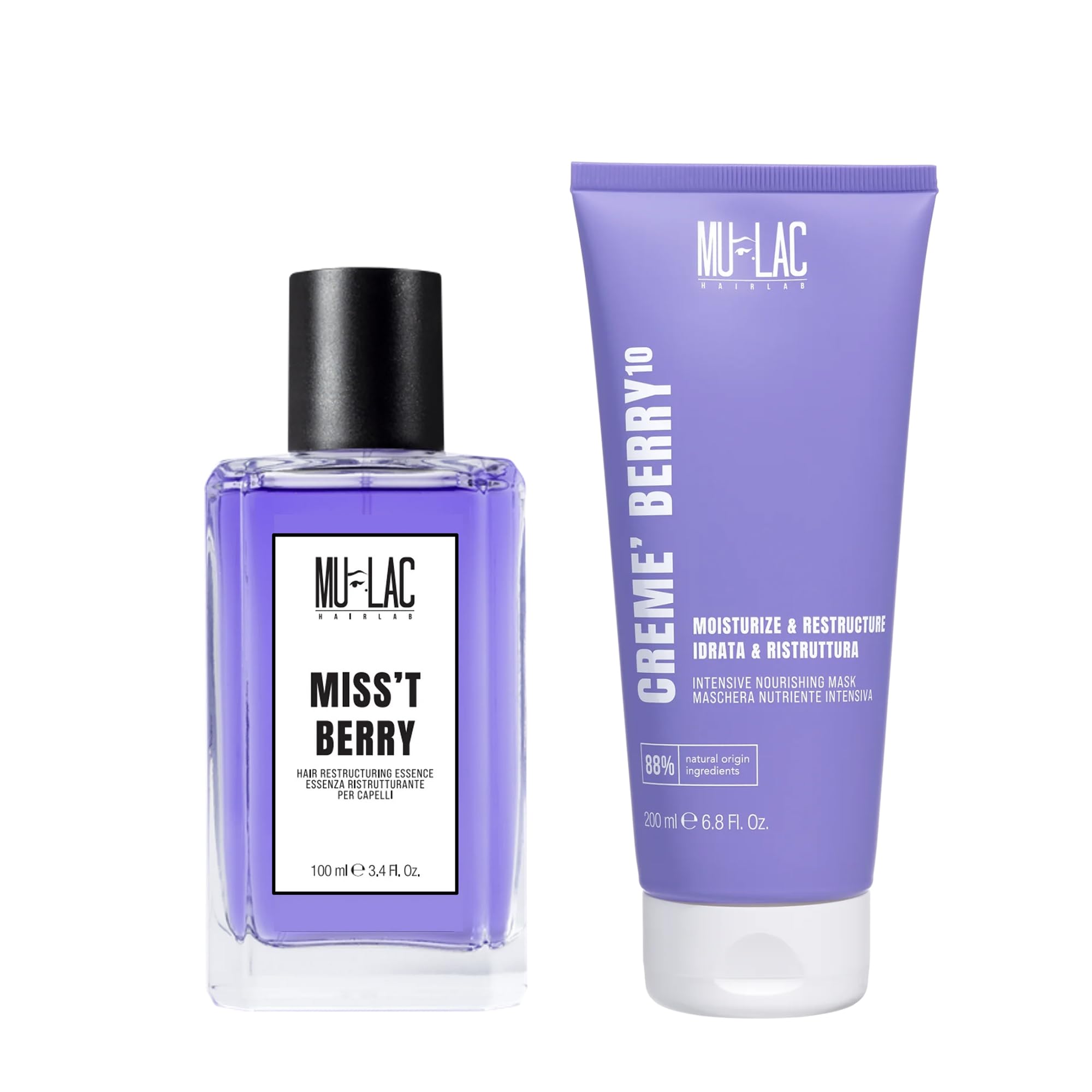 Mulac Cosmetics MISS'T BERRY Aufbauessenz 100 ml + Creme 'BERRY 10 pflegende Haarmaske 200 ml Vegan