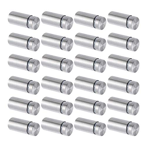 Uikdjgu 100 Packs Zeichen Abstands Schrauben Edelstahl Wand Abstands Halter NäGel Nagel für Glas Kunst und Displays (1/2 X 1)