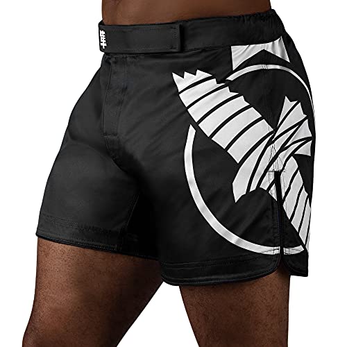 Hayabusa Herren Icon Mid-Thigh Fight Shorts, Schwarz, Groß