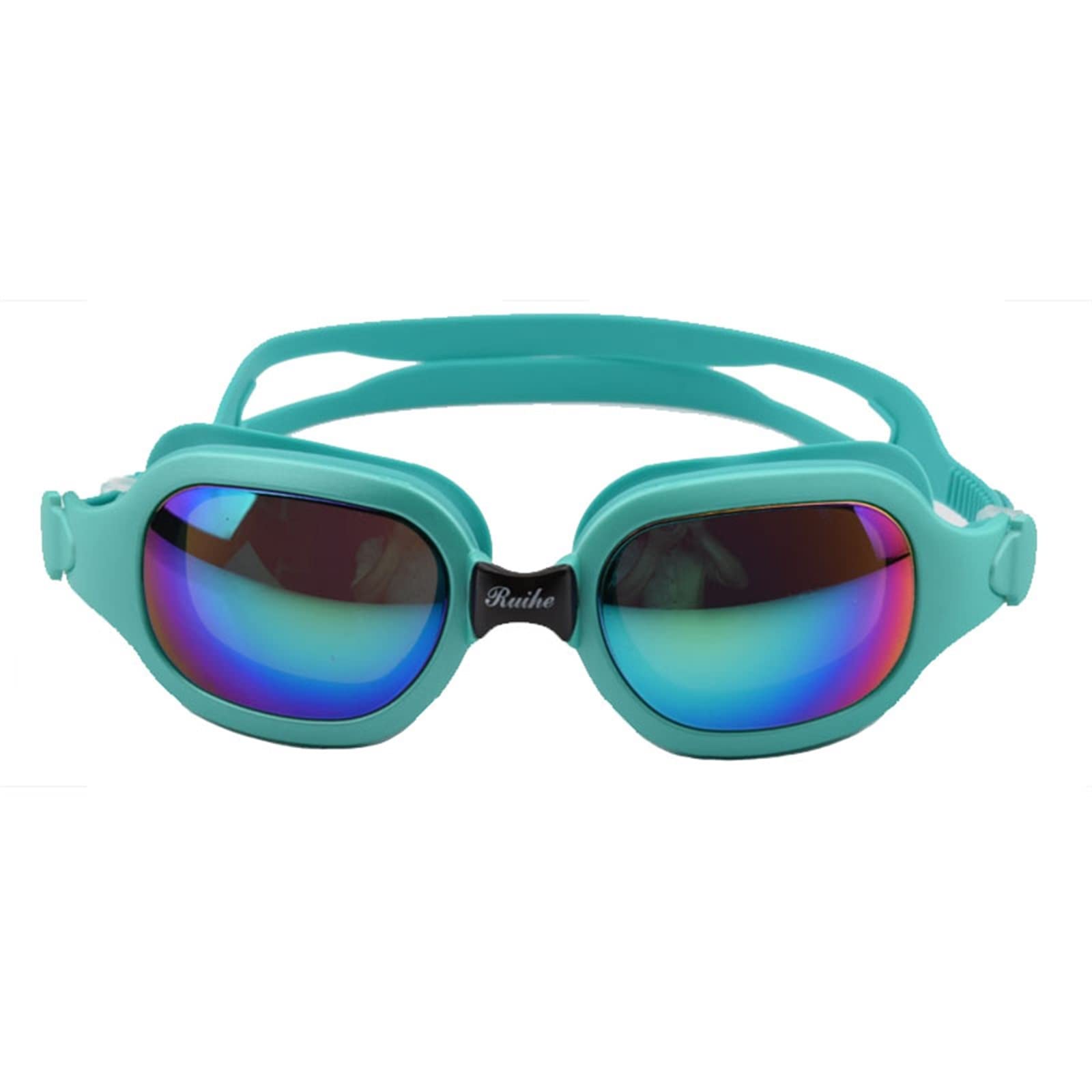 BFVAKBKYT Schwimmbrille, Schwimmbrille for Erwachsene, Schwimmkappe, Ohrstöpsel, Nasenclip, Set mit Sport-Taucherbrille, Bunte Schwimmbrille