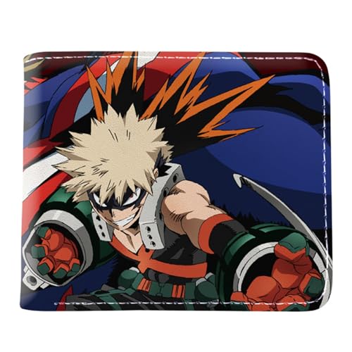 RYNDEX My He-ro Academ-ia Geldbörse Anime, Cartoon-Druck Kleiner Geldbeutel, PU Leder Geldbörse Kreditkartenhalter(Color:Multicolor 6)