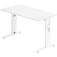 kaiserkraft Schreibtisch Mini-Office C, C-Fuß-Gestell weiß, B 1200 mm, weiß