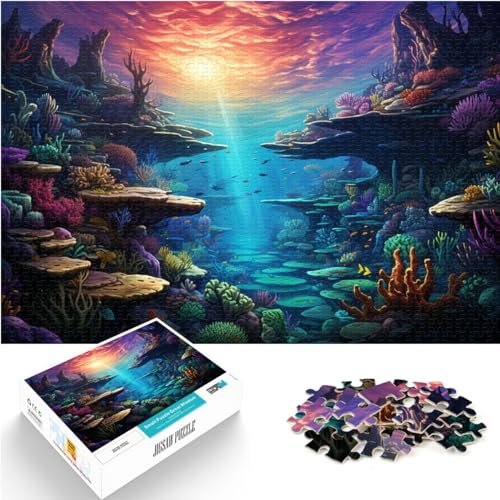 Puzzle für Fantasie, farbenfrohe Unterwasserwelt, 1000-teiliges Puzzle für Erwachsene, Holzpuzzle, Weihnachts- und Geburtstagsgeschenke, 1000 Teile (50 x 75 cm)