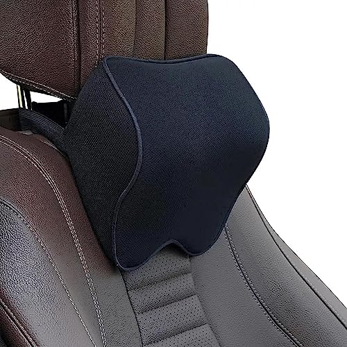 ASHILD Autositz Nackenkissen Kopfstütze Für Ford Focus Sedan 2012-2018, Weiche Memory Foam Auto Nackenkissen Komfortabel Atmungsaktiv Autositz,A-Black