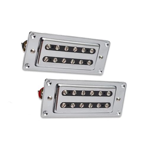 Mini Offener Humbucker-Tonabnehmer Für E-Gitarre, 12 Angepasstes Polstück Für Gitarrenhals Und Steg, 68 X 29 Mm e gitarren tonabnehmer (Color : 1 Set)