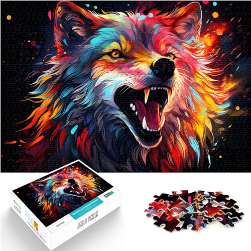 Puzzles, Geschenke, Spielzeug, Fantasie, bunter Grauer Wolf, Puzzles für Erwachsene, 1000 Puzzles, anspruchsvolles Puzzlespiel und Familienspiel, 1000 Teile (50 x 75 cm)