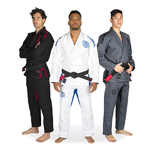 Sanabul Essentials V.2 Ultraleichtes BJJ Jiu Jitsu Gi mit vorgeschrumpftem Stoff (Weiß, A0)