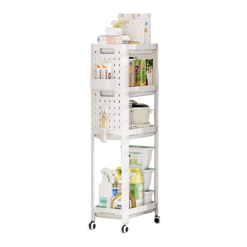 Mobiler Rollwagen für Küche, Würzwagen, 4 Ebenen, mobiler Organizer für Küchenartikel, für Schlafzimmer, B