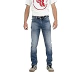 Riding Culture Tapered Slim Motorradjeans Herren (hellblau), W33/L32