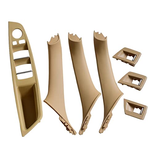 DOFABI 7 Stücke LHD Linkslenker Auto Styling Innentürgriff Zugverkleidung Griffabdeckung, for, for F10 F11 F18 F30 520i 525i 5er Türgriff(Beige-7Pcs)