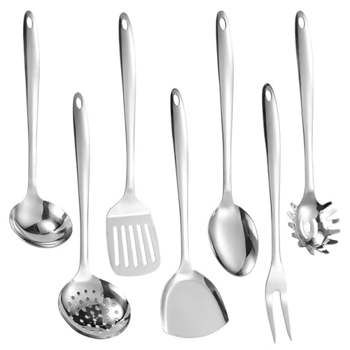 7-teiliges elegantes Besteck-Set aus Edelstahl, Küchenhelfer, Küchenutensilien, Kochutensilien-Set, Kochen Menschen