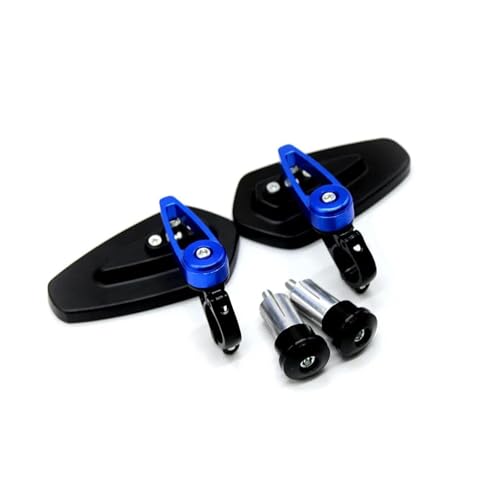 Für Y&amaha YZF R1 R3 R6 R25 XT125 XJR1300 XJ6 XVS950 XV1900 XVS1300 Motorrad Lenkerrückspiegel 22 Mm Motorradspiegel-Set(BLAU)