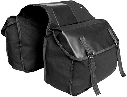 TentHome Fahrradtasche Gepäckträger Satteltasche PU Leder Gepäcktaschen für Fahrrad Motorrad Doppeltasche Radtasche Outdoor Cycling (Schwarz)