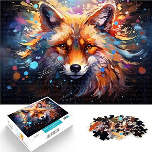 Puzzlespiele, Bunter Neonfuchs für Erwachsene, 1000-teiliges Puzzle, Lernspiele, Holzpuzzle, Familienspiele, Weihnachts- und Geburtstagsgeschenke, 1000 Teile (50 x 75 cm)