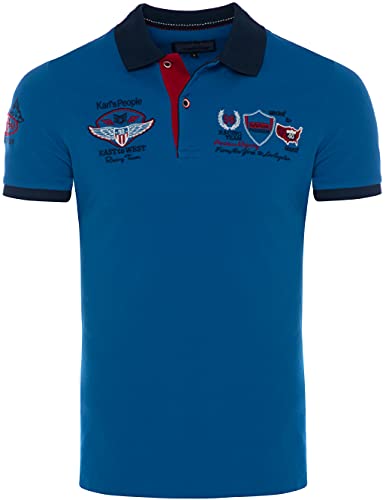 Karl´s People Kurzarm Poloshirt für Herren 100% Baumwolle by Carisma • Herren Polo Shirt mit Stickerei • Angenehmes Regular Fit Shirt für Büro und Freizeit K-103 3XL, Sachs