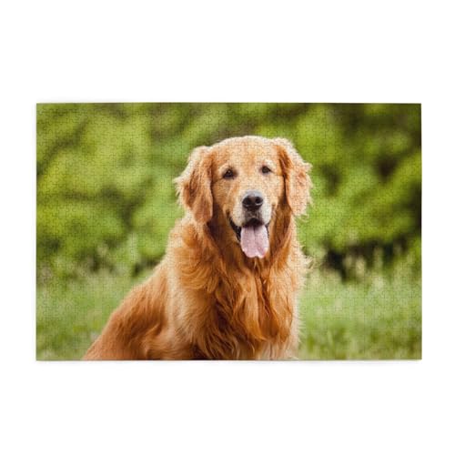 Golden Retriever-Hund, Puzzles 1000 Teile Holzpuzzle Spielzeug Familienspiel Wanddekoration