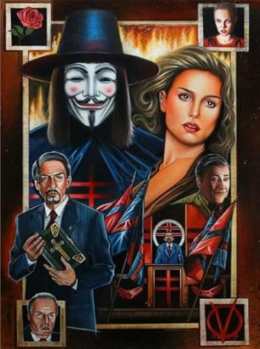 Hfmquisutron Science-Fiction-Filme V for Vendetta Poster Holzpuzzle 1000 Teile Erwachsene Spielzeug Dekompression Spiel Fz219Lw