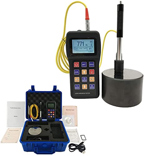 Tragbares Leeb-Härteprüfgerät für Metalle, Durometer-Instrument mit Sensor, 170 bis 960 HLD, Metall-Durometer-Prüfgerät HL, HB, HRB, HRC, HRA, HV, HS mit Standard-D-Typ-Schlaggerät-Testblock