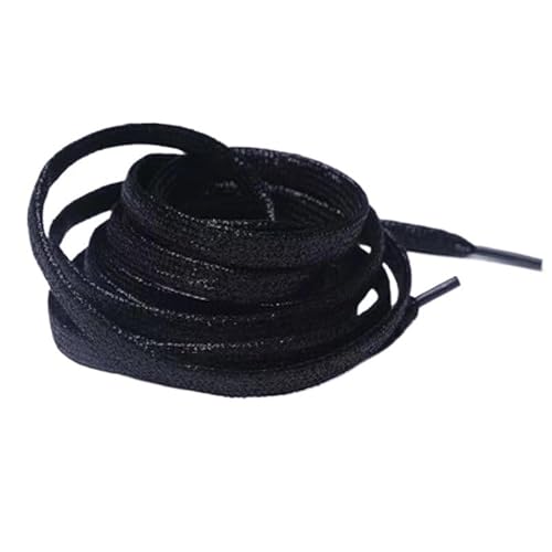 RybdaFDc Schnürsenkel, 1 Paar silberne Schnürsenkel 120 cm Sneaker Sportschuhe Schnürsenkel Bootlaces Schnürsenkel Saiten(Black)