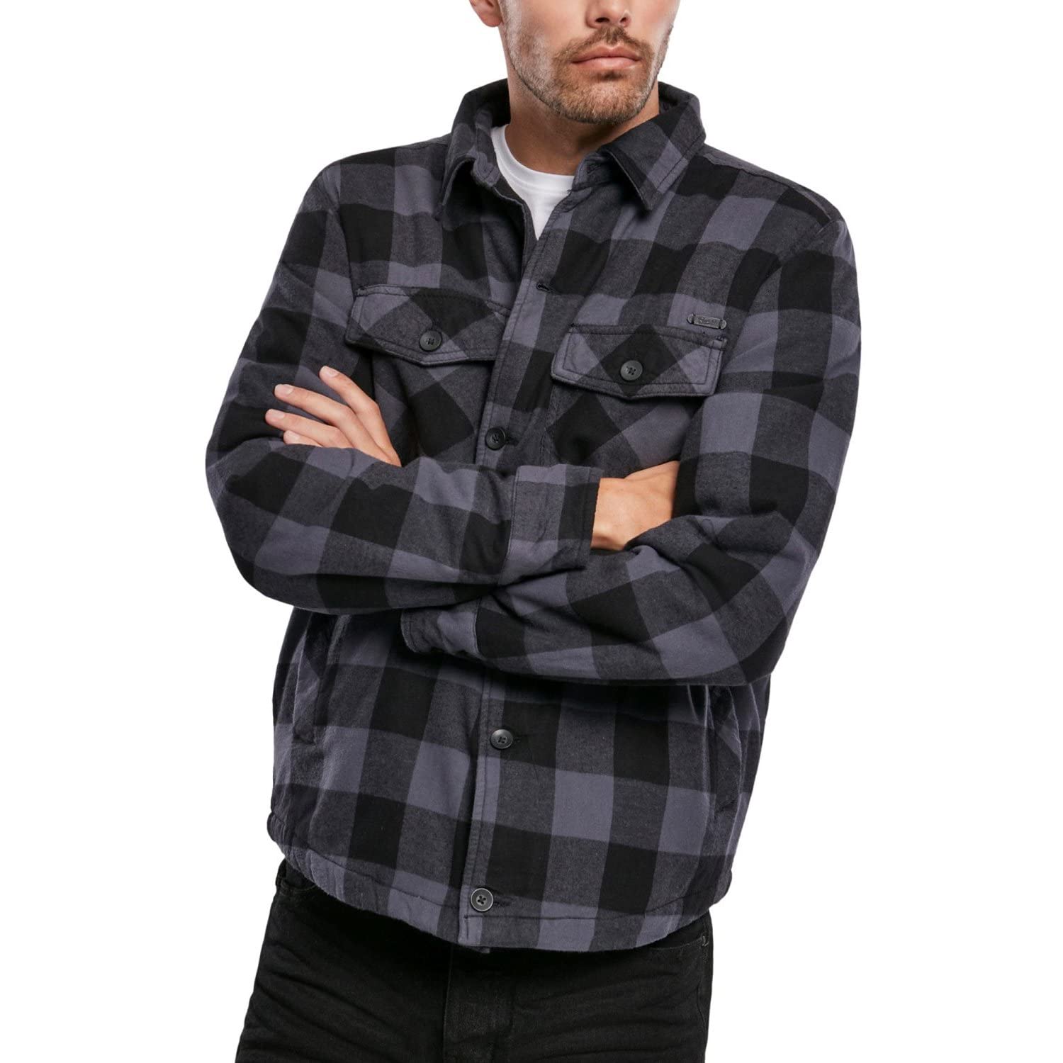 Brandit Lumberjacket, Black-Grey, Größe XXL