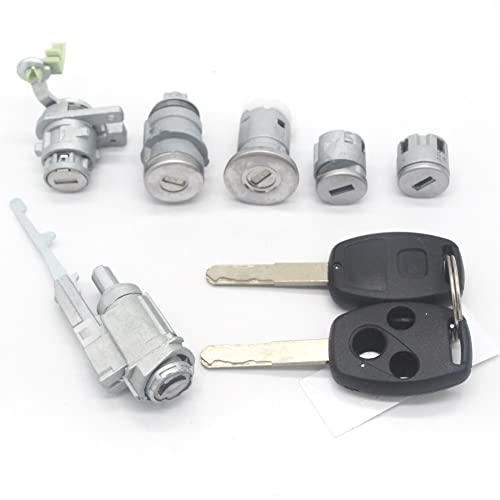 VLZUNO KOMPLETTES Schloss-Set, ZÜNDSCHALTER, TÜRSCHLOSS, for Accord, 2003-2007 Autotür-Schließzylinder(6pcs Lock)