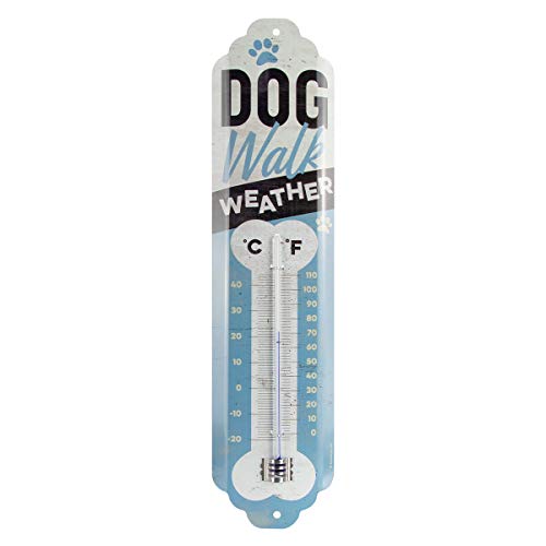 Nostalgic-Art Analoges Retro Thermometer Dog Walk Weather – Geschenk-Idee für Hunde-Besitzer, aus Metall, Vintage-Design zur Dekoration, 6,5 x 28 cm