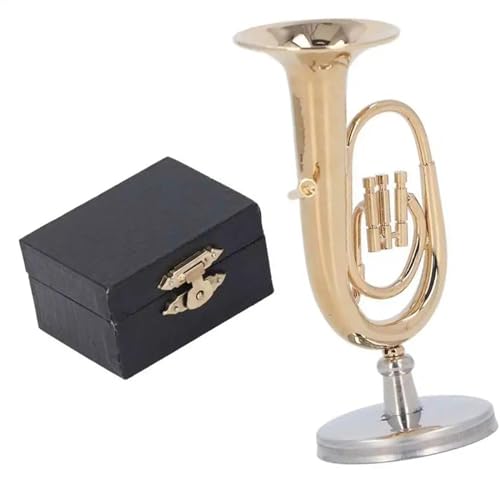 Miniatur-Tuba-Modell, Messing, Vergoldetes Euphonium, Mini-Miniatur-Tuba-Musikinstrumentenmodell Mit Sockel Musikinstrumente Miniatur