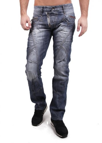 Cipo & Baxx Herren Straight Leg Jeans C-0751, Blau - Hellblau, W31/L32 (Herstellergröße: 31)