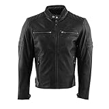 Rusty Stitches Jari V2 Black Motorrad Lederjacke, XXL