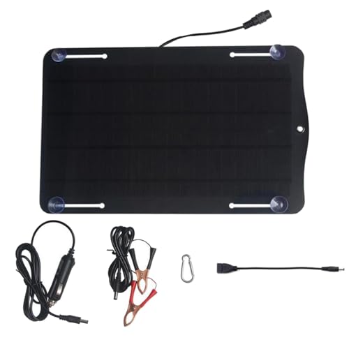 Fahrzeugbatterie-Solarladegerät - Solarpanel zum Laden von Autobatterien I 10-W-Mehrzweck-Solarpanel-Ladegerät - 18V leichtes Solarpanel, tragbares Autobatterieladegerät für Reisecamping