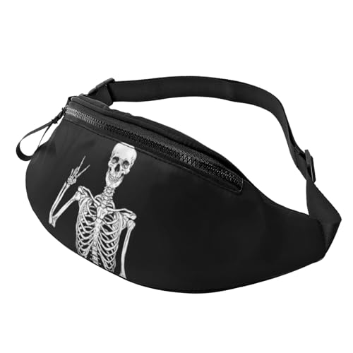 HSJFS 3D-Wand-Gürteltasche, Unterwasserwelt, Fisch-Druck, verstellbare Hüfttasche, lässige Brusttasche, totenkopf, Einheitsgröße