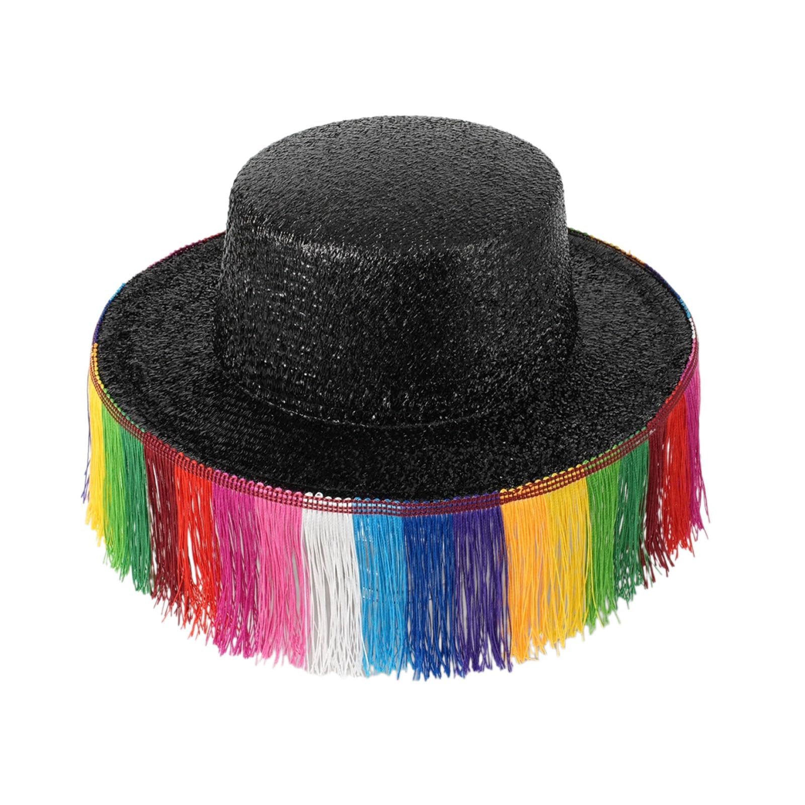 Schimmernde Cowboyhüte mit Regenbogen-Fransen für Bälle, Bankette, Party, Regenbogenfarben, Cowboyhüte für Erwachsene