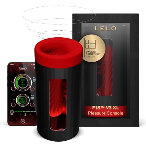 LELO F1S V3 XL, Male Masturbator with 6 Vibrating Patterns, Red