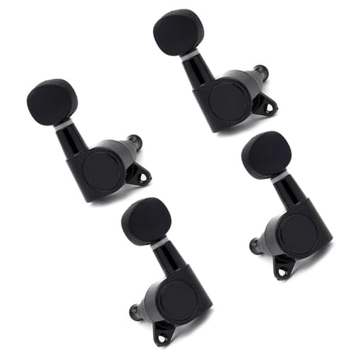 Strings Tuning Pegs Mechaniken Für Gitarre Kleiner, ovaler, konkaver Knopf, versiegelter Zahnradsaiten-Stimmkopf für Ukulelen (Color : Black)