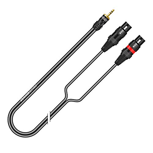 Sommer Cable 1m Adapterkabel 3,5mm Miniklinke auf 2x XLR 3pol weiblich Stereo Splitkabel 100cm Onyx - ON9U-0100-SW