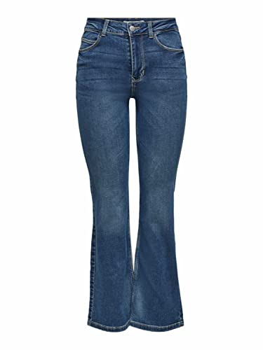 JdY Damen JDYNWFLORA Neela Life HW FLR MB01 DNM NO Jeans, Medium Blue Denim, 25/34