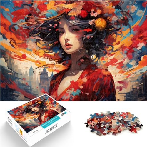 Puzzles Geschenke Spielzeug Geishas Bunt Psychedelisch 1000 Teile Puzzle Geschenke Holzpuzzle Familienaktivität Puzzles Lernspiele 1000 Teile (50x75cm)