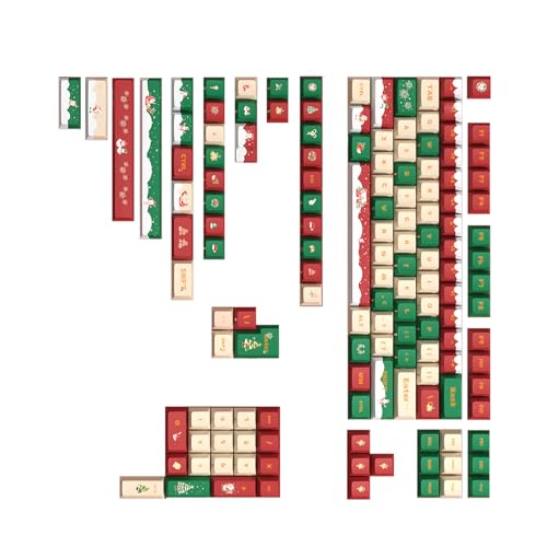 Mllepjdh 142 Tasten Bunte Weihnachts Tastenkappen Ergonomisches Festliches Tastenkappen Set Für Mechanische Tastatur Klare Schriftarten