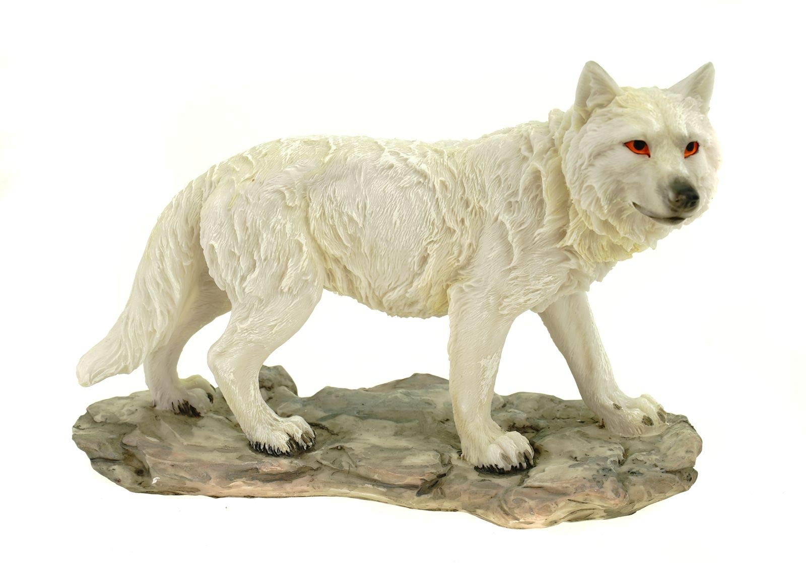 Vogler Figur stehender Weißer Wolf 21 cm Tierfigur