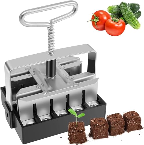 OZFMMM Soil Blocker, Soil Block Maker, Hand-held Ergonomic Quad Soil Blocking Tool, Eco-Friendly Soil Block Maker- Create Mini Soil Blocks for Planting with Ease