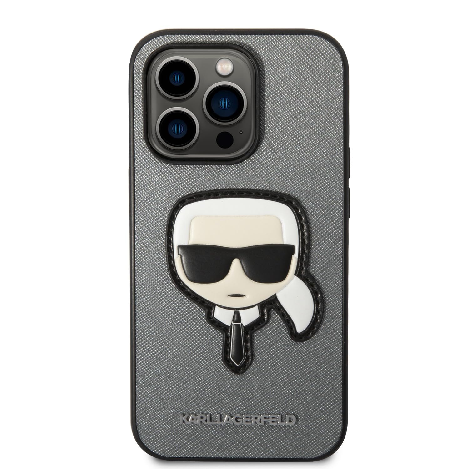 Karl Lagerfeld KLHCP14LSAPKHG Hülle für iPhone 14 Pro 6,1" Silber hardcase Saffi