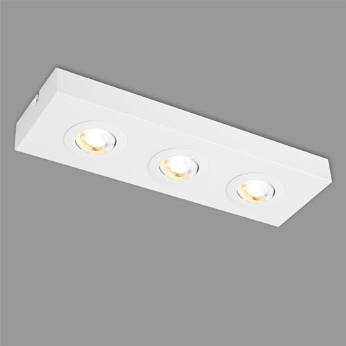 BRILONER – LED Deckenlampe mit einstellbarer Lichtfarbe, LED Deckenleuchte Schwenkbar, LED Lampe, Unterbauleuchte Küche, Wohnzimmerlampe, LED Aufbauleuchte, Weiß