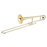 Bobique Alto Posaune Messing Gold Lack Bb Ton B flach Blasinstrument mit Kupfernickel Mundstück Cleaning Stick Etui