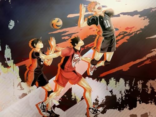 HfmQuisutron 1000 Stück Holzpuzzle Japanisch Haikyuu!! klassisches Anime-Kunstposter für Familien Stressabbau Lernspielzeug Qd98Kz