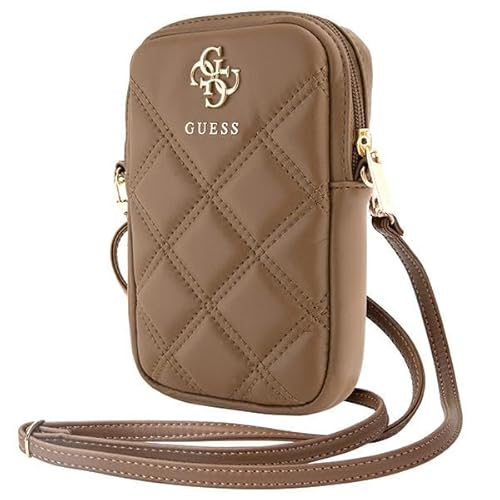 CG MOBILE Guess Handytasche GUWBZPSQSSGW braun Zip Quilted 4G